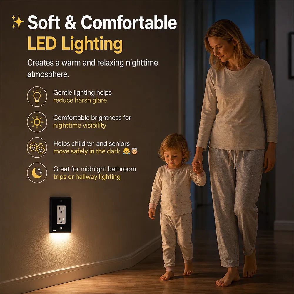 💡 Smart LED Night Light Outlet Cover