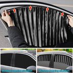 Slide-Open Magnetic Car Window Sun Shades – 4-Piece Set
