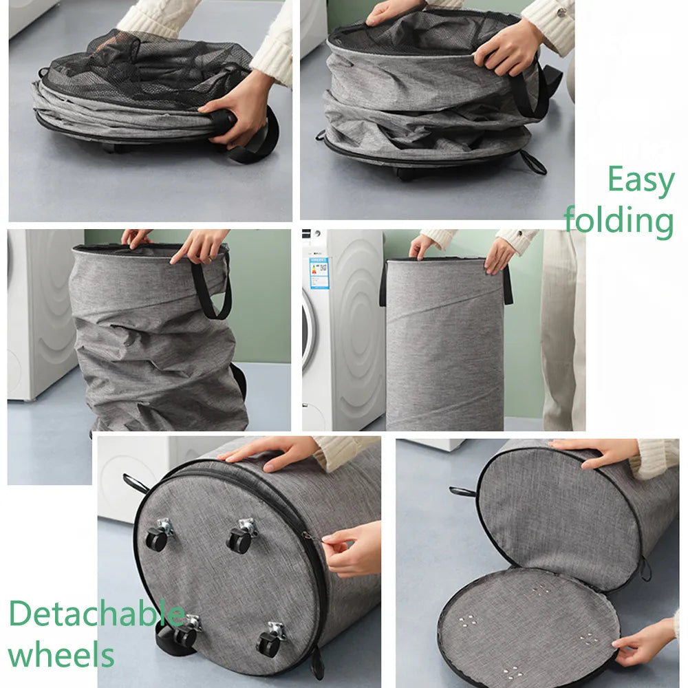 🧺 Rolling Collapsible Laundry Hamper