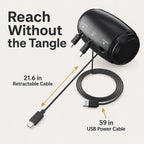 Tangle-Free 3-in-1 Retractable Backseat Charger