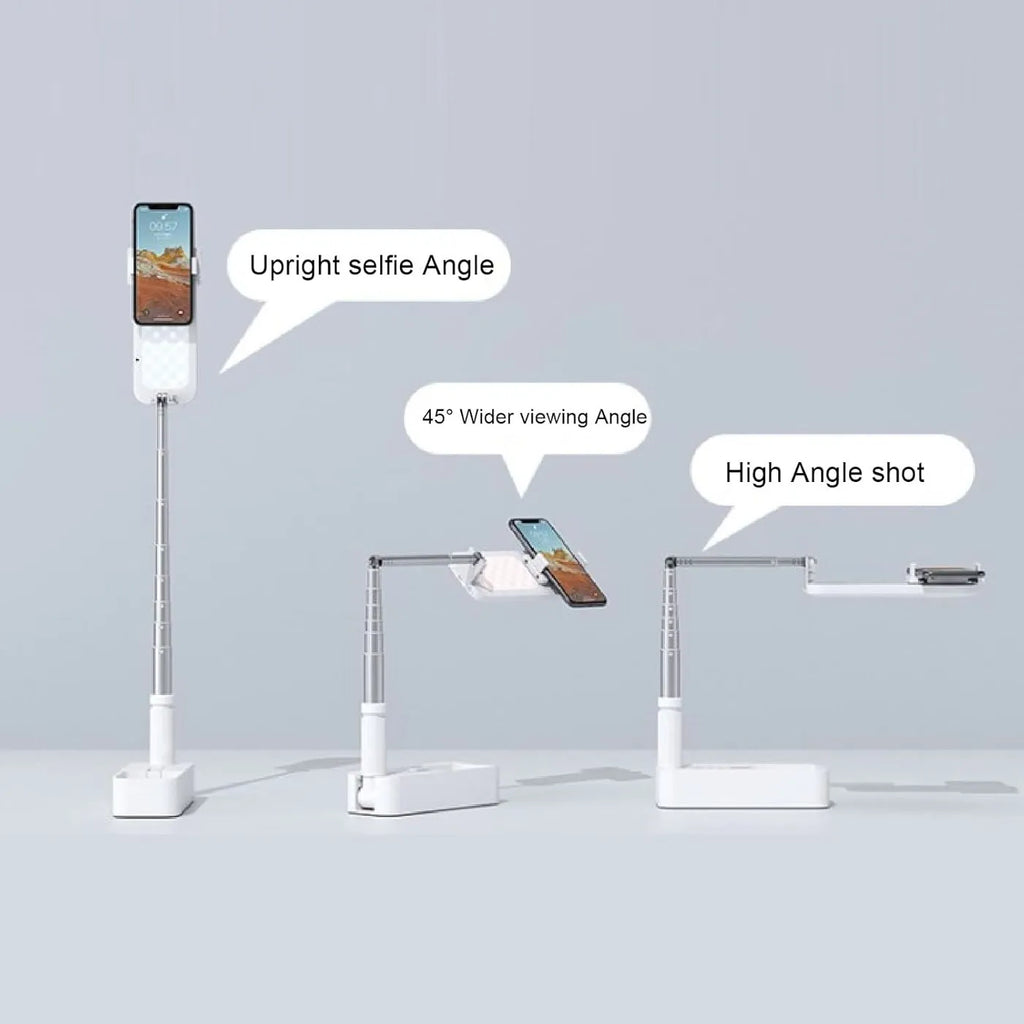 FlexView Foldable Phone Stand with Fill Light