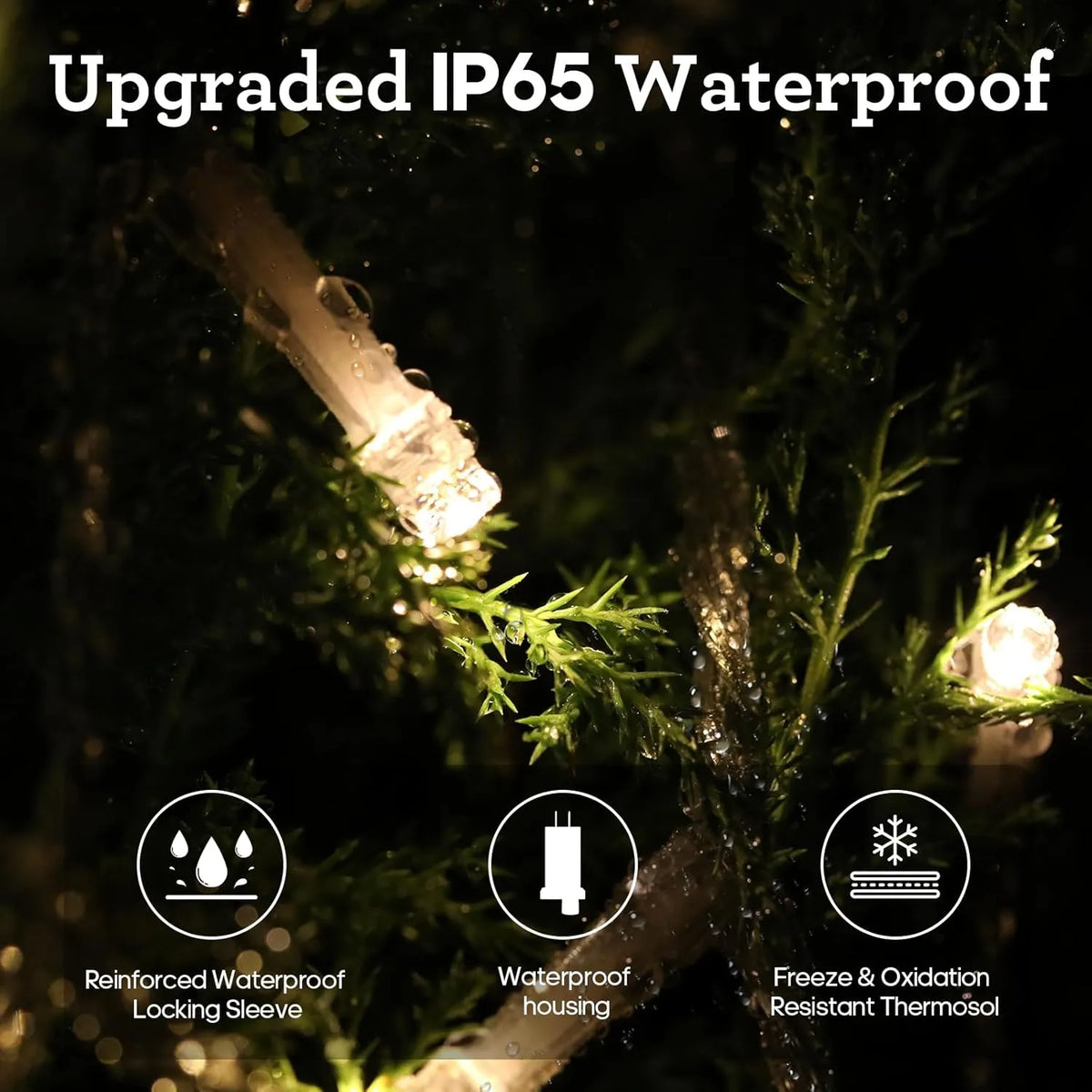 🎄 600 LED Christmas Fairy String Lights & ICY Glass Drop Ornaments