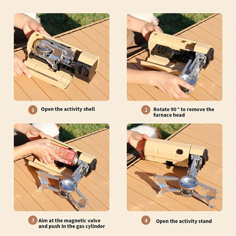 🔥 Foldable Camping Stove – Portable High-Power Butane Outdoor Cooker