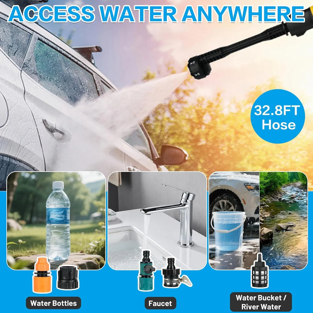 💦Wireless home lithium battery water gun car wash machine