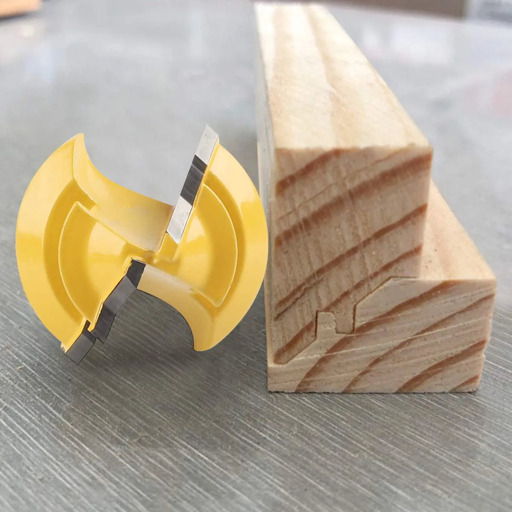 45 Degree Lock Miter Router Bit 3-Piece Set, for 1/2”, 3/4”, 1” Cutting Height, 1/2 Inch Shank.