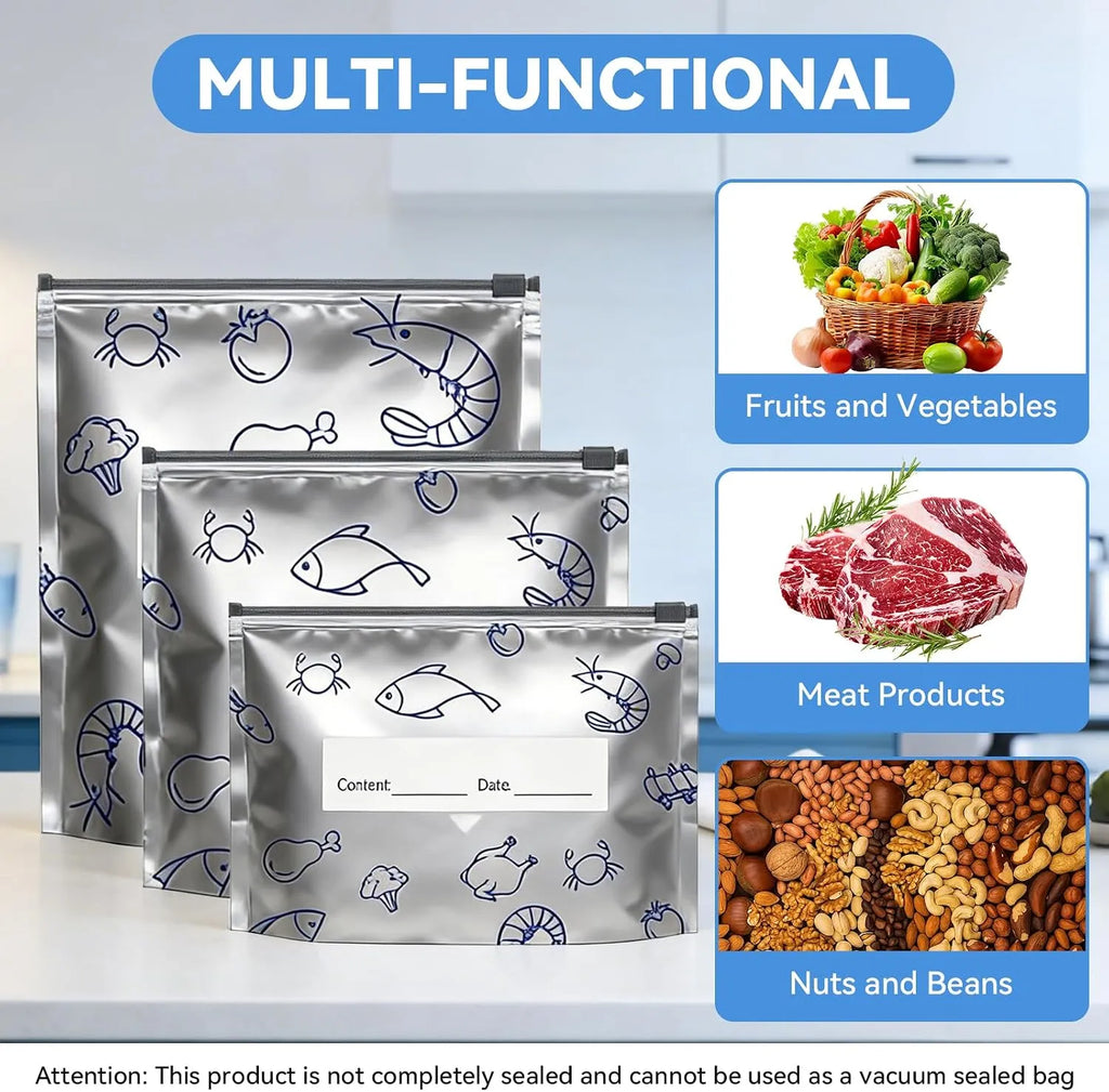 30-Piece Reusable Aluminum Foil Food Storage Bag Set