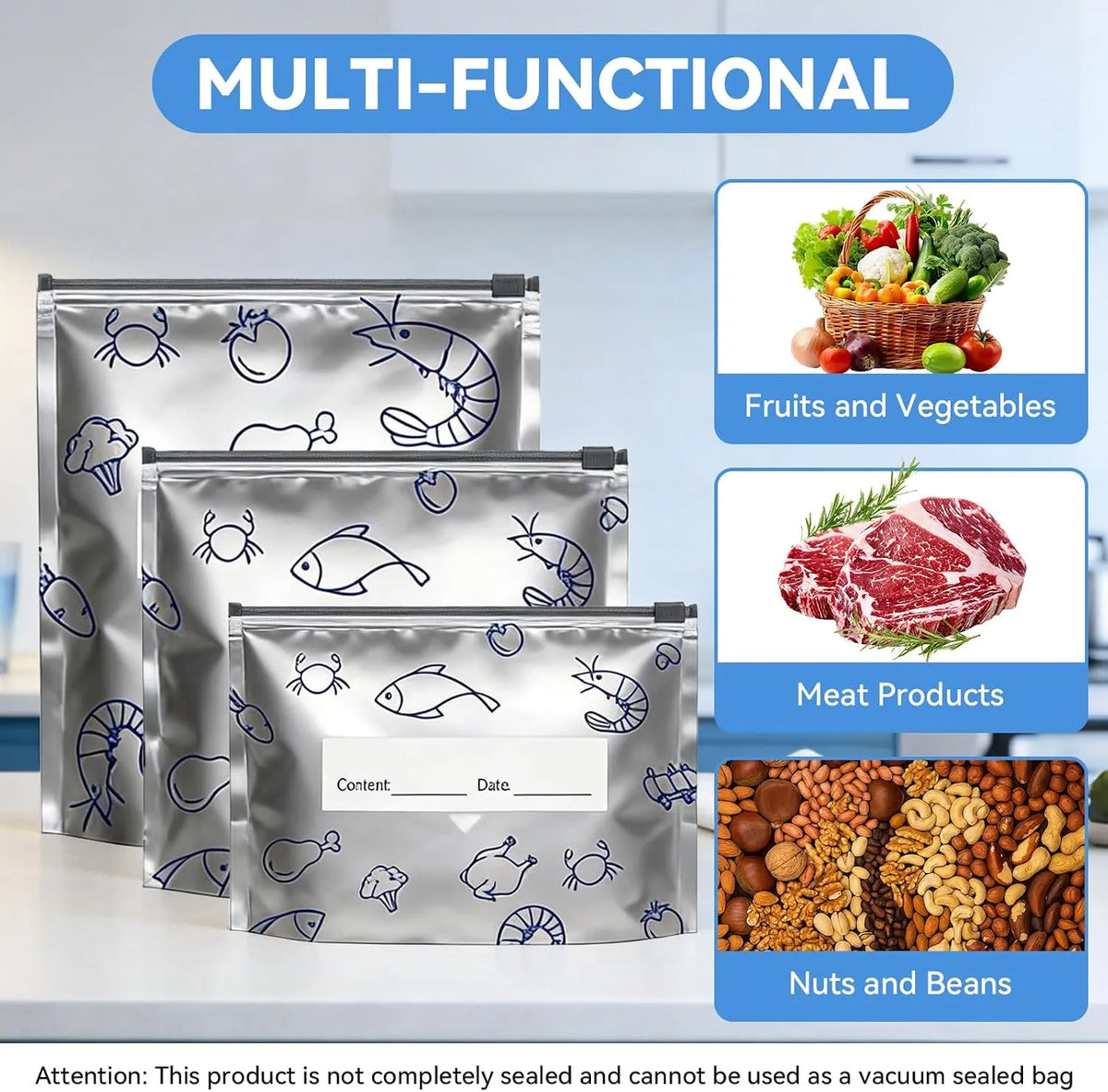 30-Piece Reusable Aluminum Foil Food Storage Bag Set