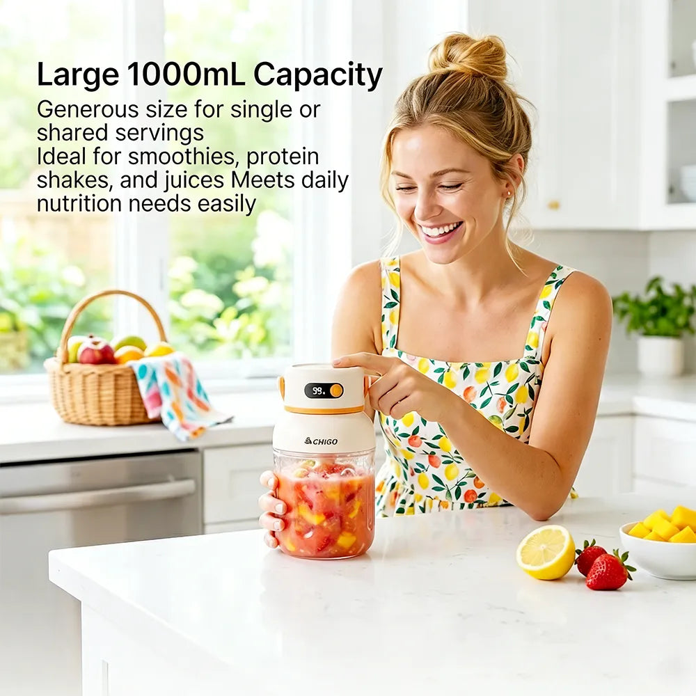 Portable Electric Juicer Cup with zero cord hassle 🥤: Drink fresh nutrient-rich smoothies without struggling with heavy blenders 🍓
