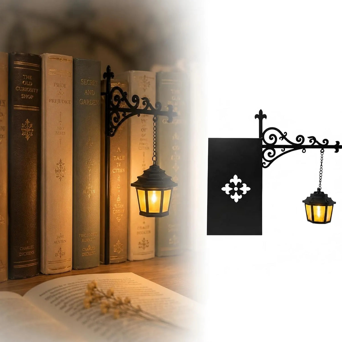 Library Lantern Bookshelf Light - 3 Whimsical Designs