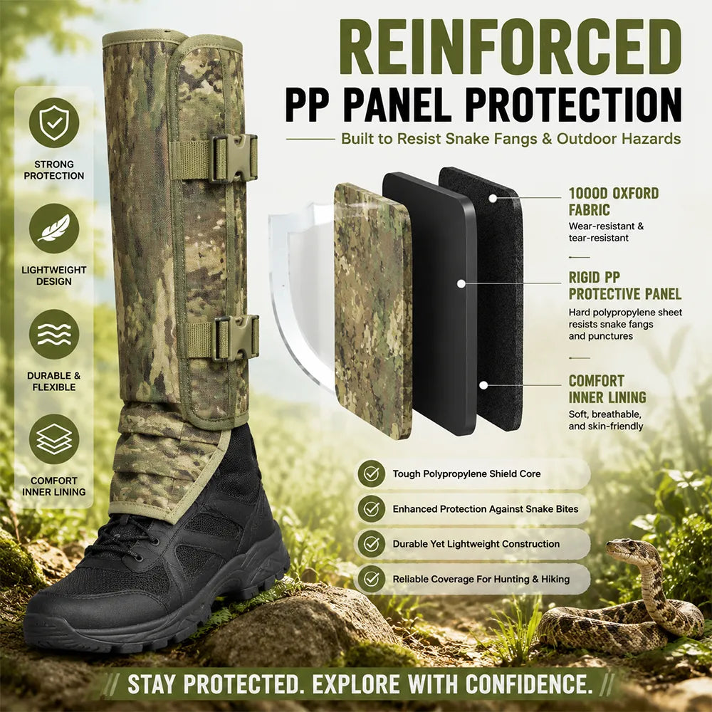 🐍 Hunting Snake Gaiters — Durable, Unisex Protection for Your Calves