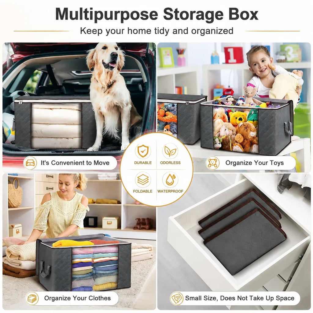 🧺 Extra-Large Foldable Clothing Storage Bags – Keep Your Wardrobe Neat & Organized