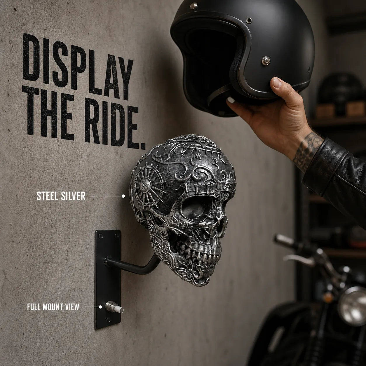 Skull Helmet & Gear Wall Mount