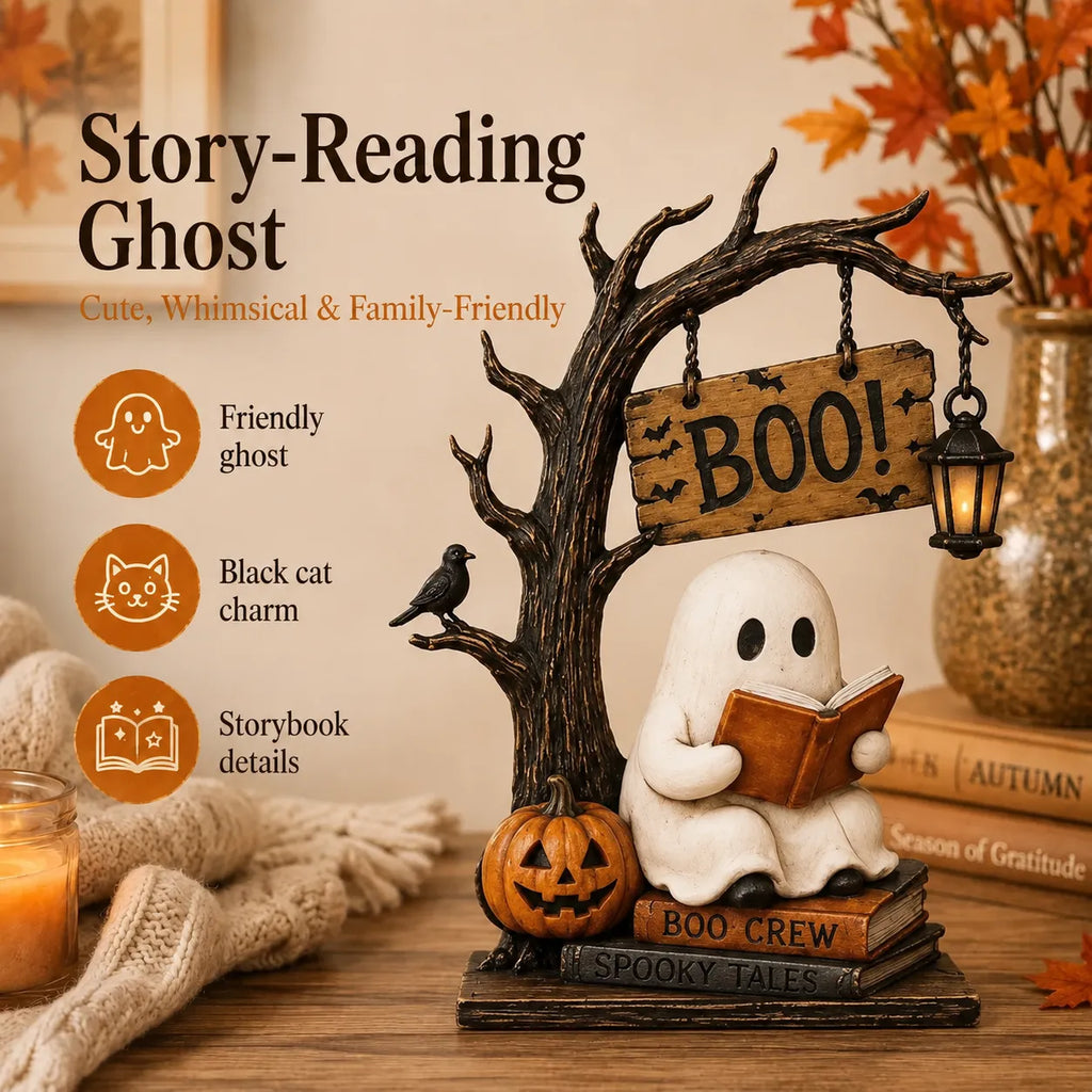 3-Piece Wooden Halloween Tabletop Figurine Set