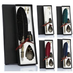 Vintage Signature Pen Calligraphy Set – Feather Pen for Writing