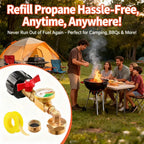 🔥 QCC1 Propane Refill Elbow Adapter with Tank Gauge