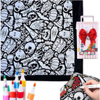 Halloween Coloring Blanket Kit with 48 Markers
