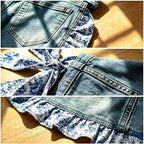 👖 Vintage Denim Ruffle Apron