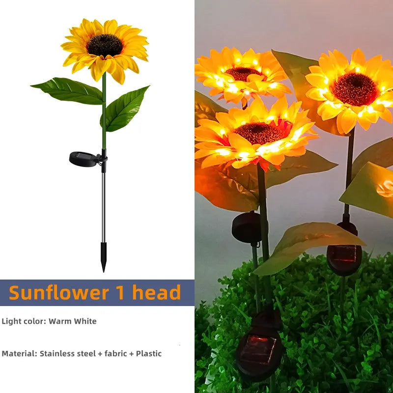 🌻Pre-Mother's Day Promotion 40% Off-- Waterproof  Solar Sunflower Lamp(1Head/3Head)