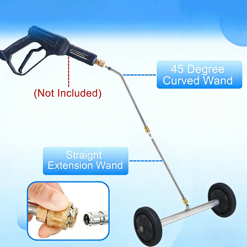 🚿4000 PSI High-Pressure Water Broom – Driveway, Patio & Undercarriage Cleaning Brush