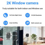 2K Window Security Camera with Full-Color Night Vision