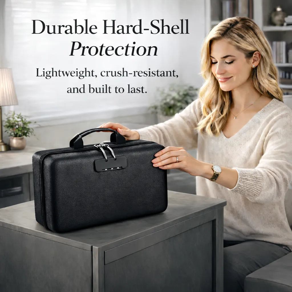 Fireproof & Waterproof Document Organizer – Hard‑Shell, Combination Lock🛡️📁