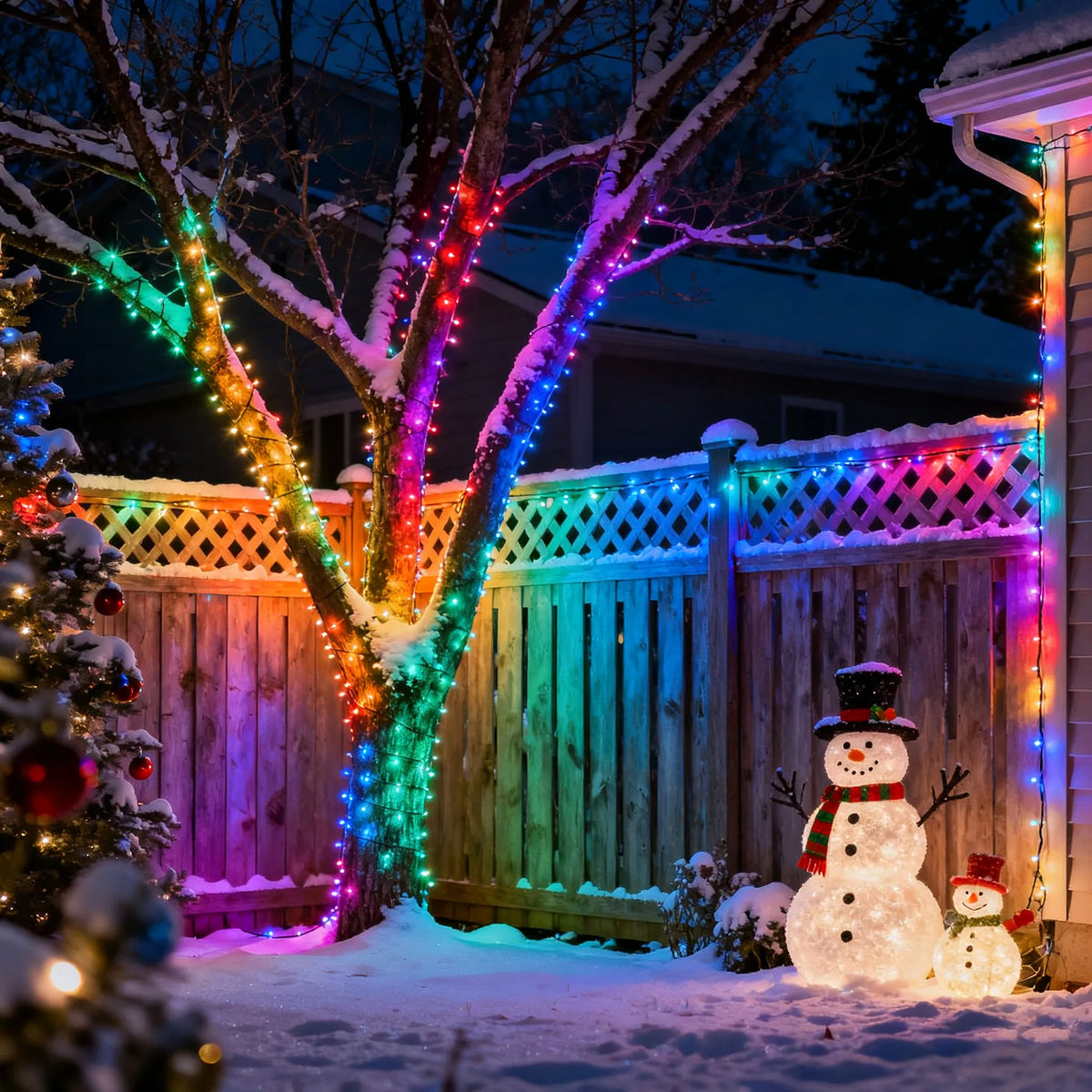 🎄 Bluetooth App-Controlled RGB Christmas Lights – Music Sync, Timer & Smart Color Effects