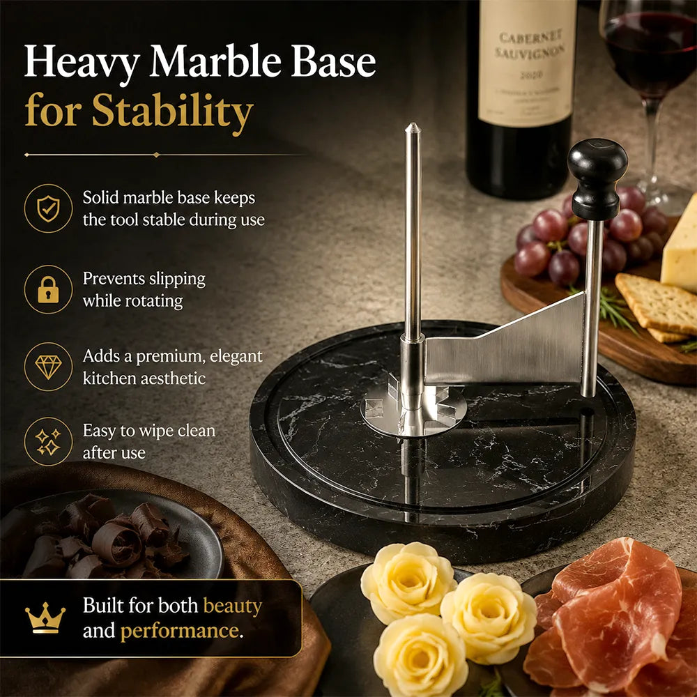 🧀 Semi-Hard Cheese Curling Wheel with Marble Base