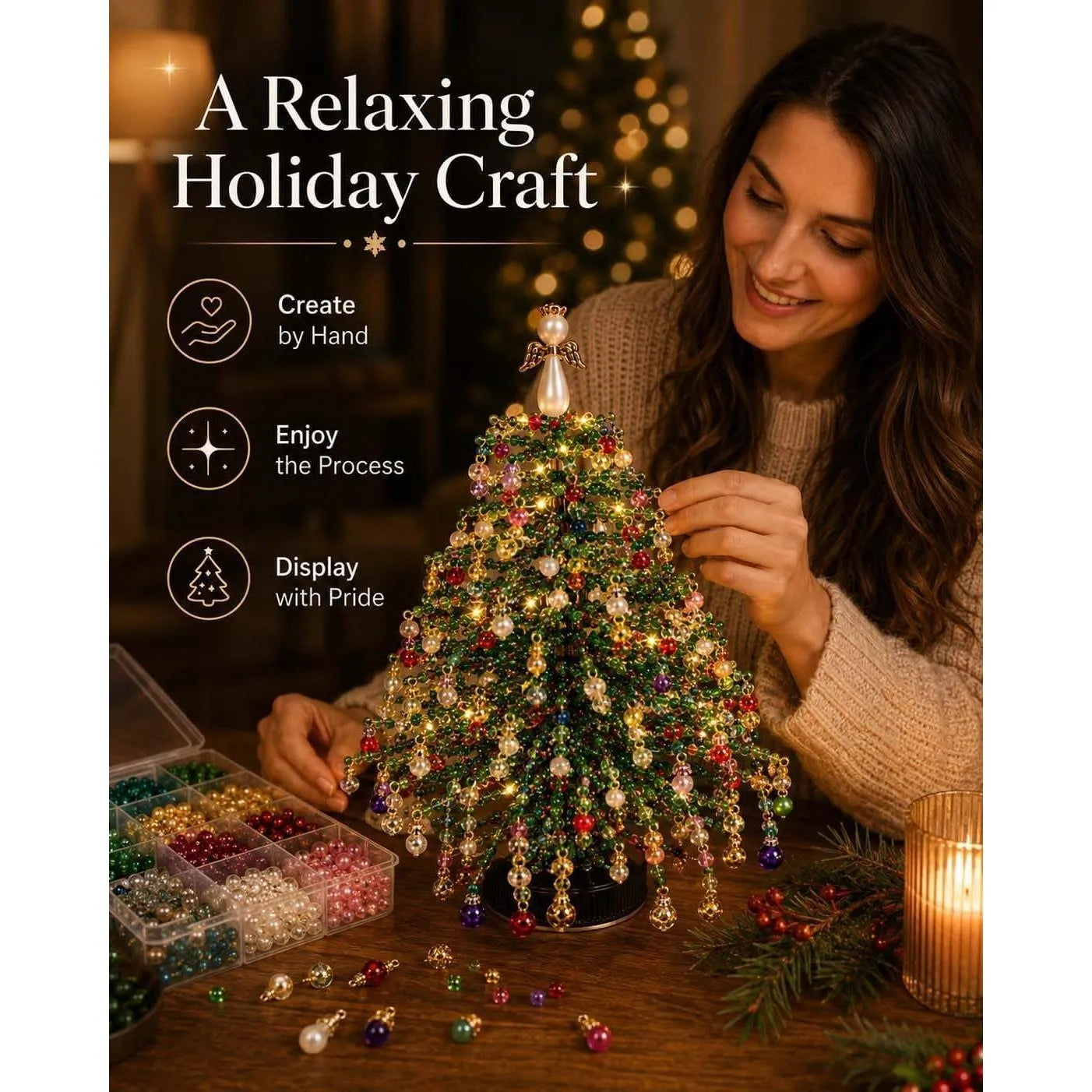 Create-Your-Own Holiday Glow Beaded Tree Kit