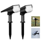 7-LED Solar Landscape Spotlights — 2-Pack Ground-Stake Wall Wash Lights