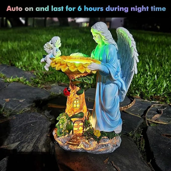 Solar Angel Garden Statue with Color-Changing Lights 👼