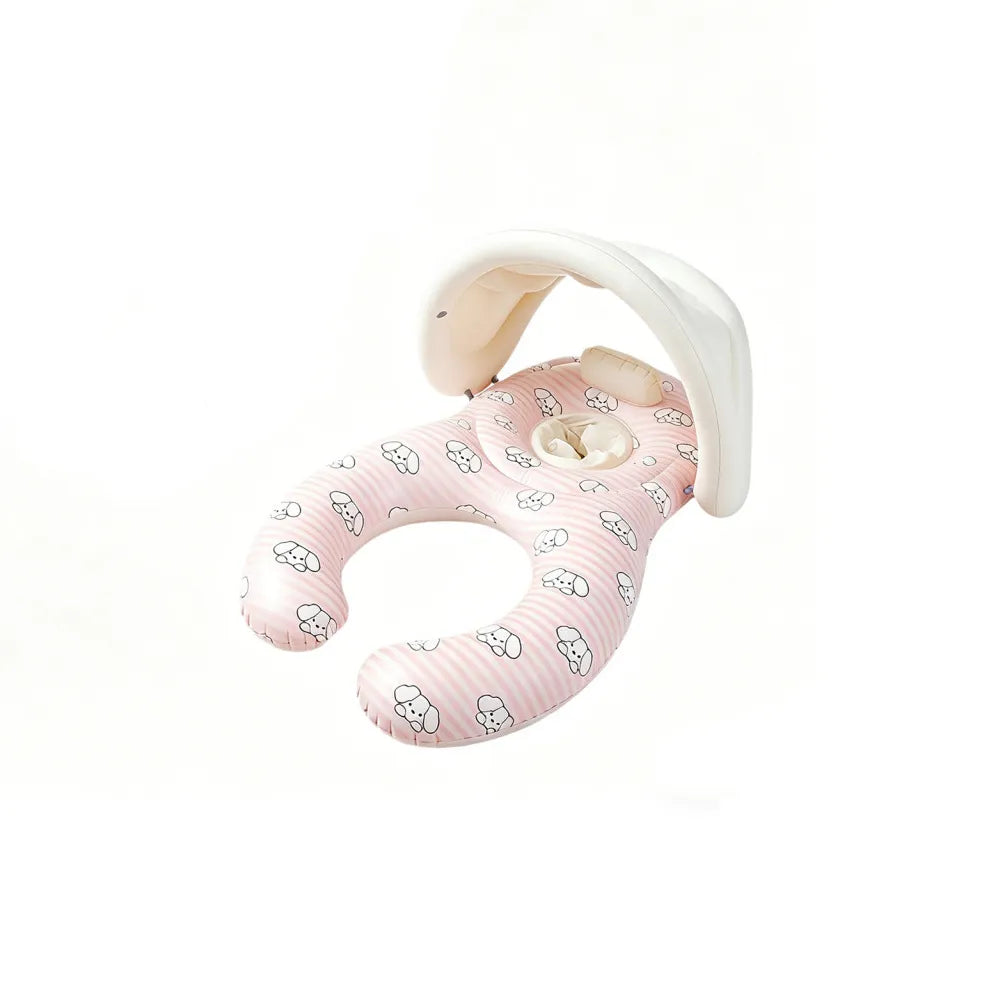 🌞 Infant Seat with Canopy | Inflatable Baby Pool Float with Soft Leg Support and Headrest
