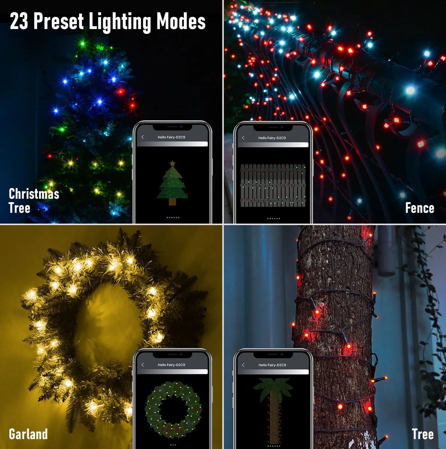 🎄 Bluetooth App-Controlled RGB Christmas Lights – Music Sync, Timer & Smart Color Effects