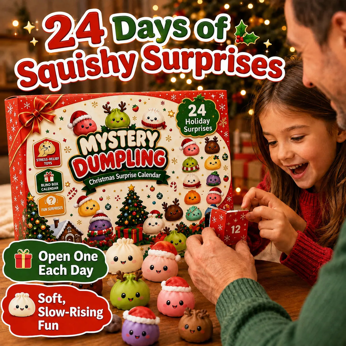 24-Day Christmas Mystery Dumpling Squishy Advent Calendar