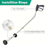 🚿4000 PSI High-Pressure Water Broom – Driveway, Patio & Undercarriage Cleaning Brush