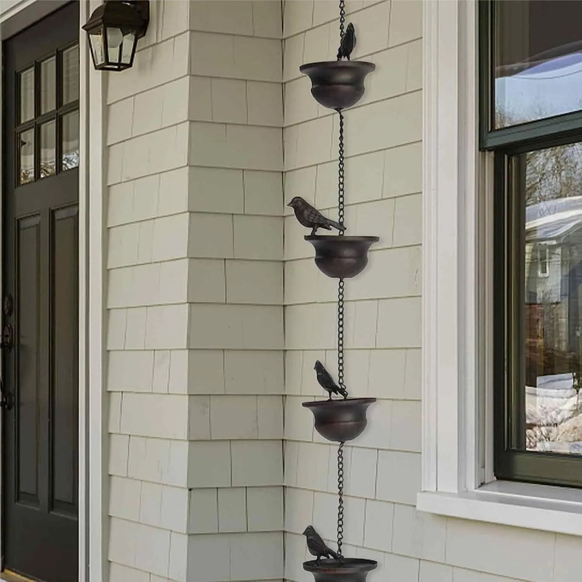 Bird-on-Cups Rain Chain – A Charming Blend of Function & Art