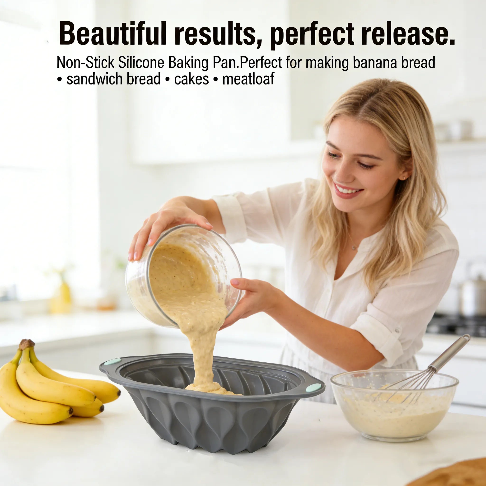 🍞 Beautiful results, perfect release. Non-Stick Silicone Baking Pan