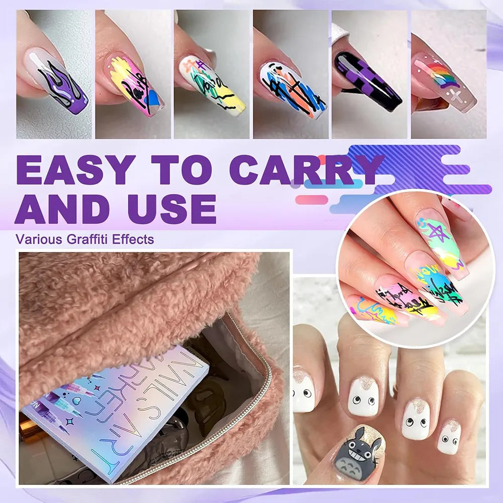12-Color Nail Art Pen Set