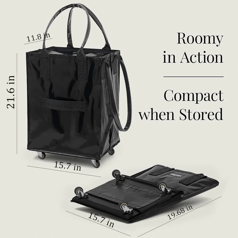 🛒 Reusable Rolling Shopping Bag – Carry More, Effort Less