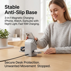 ⚡ 3-in-1 Magnetic Wireless Charging Stand with Night Light