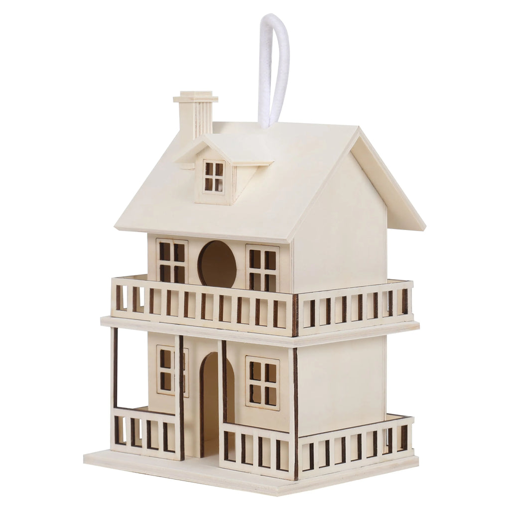 Paint-Your-Own Two-Story Wood Birdhouse – 9-Inch DIY Craft House