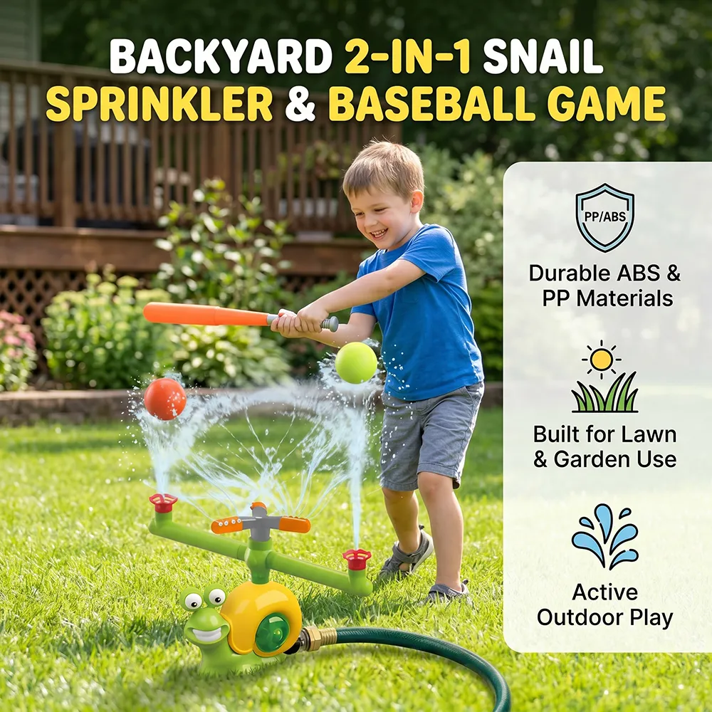 🐌 2-in-1 Snail Sprinkler Baseball Toy for Kids