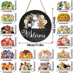 Interchangeable Seasonal Welcome Door Sign Set