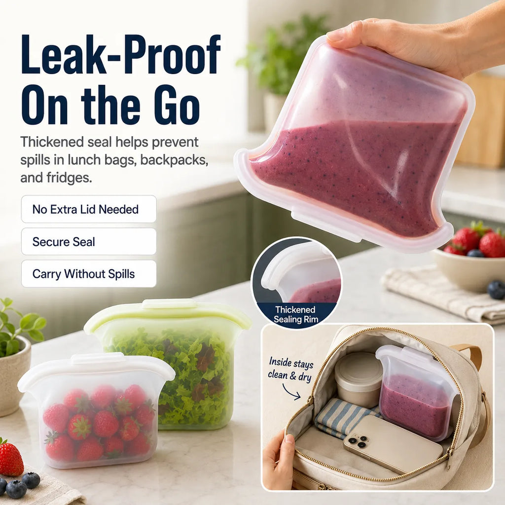 🏠Healthy silicone resealable storage bag🍴