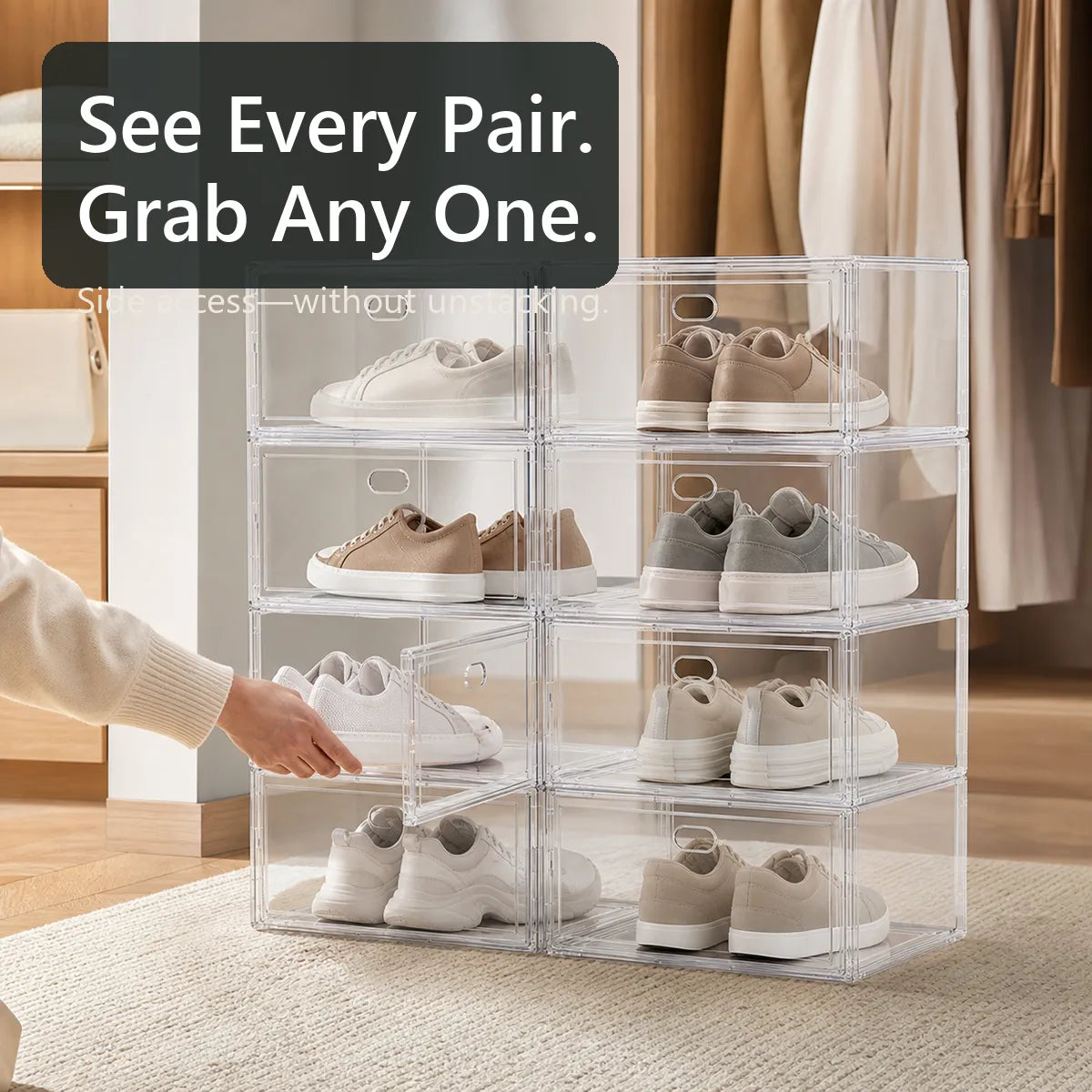 Clear Foldable Shoe Storage Boxes