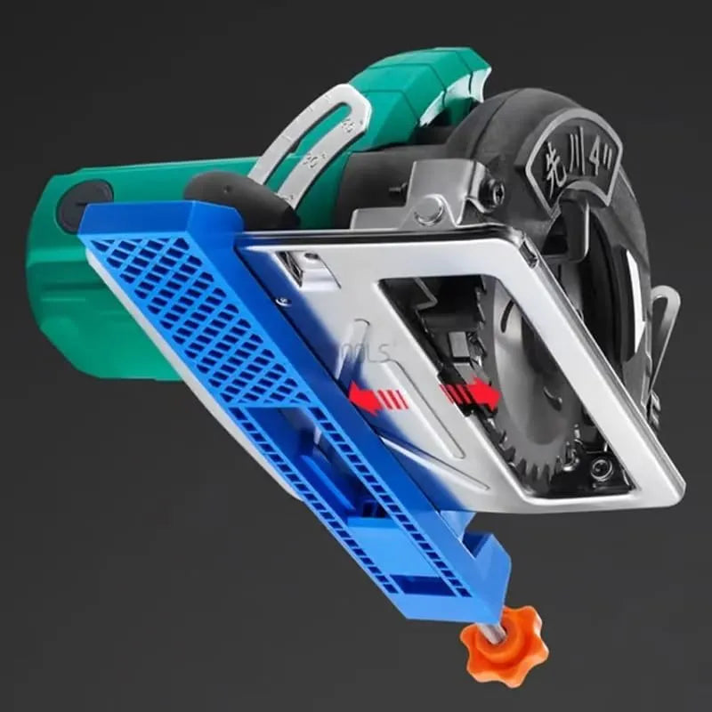 Adjustable base guide for cutting machines