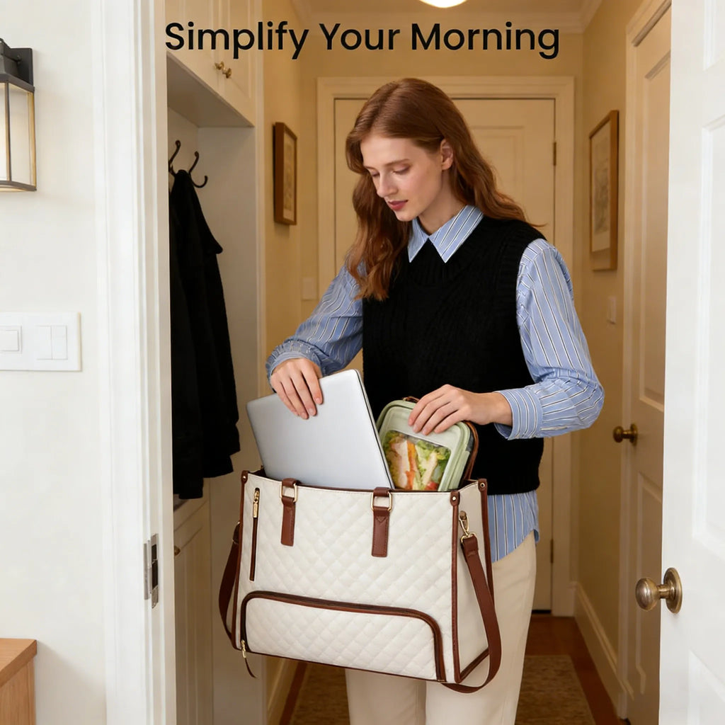 🖤Large capacity insulated handbag, can hold a laptop and lunchbox