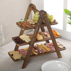 🌿 Wooden three-tiered tray stand
