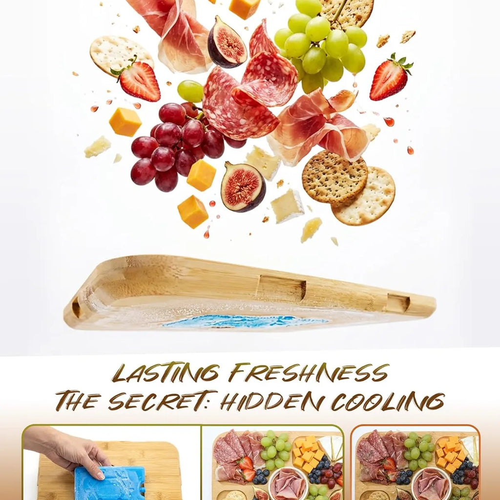 Portable Chilled Charcuterie Board with Locking Lid