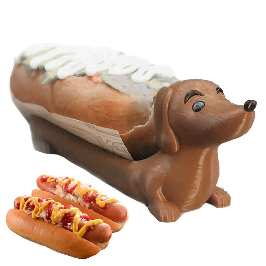 Funny Dachshund Hot Dog Serving Tray – Cute Sausage Dog Snack Holder