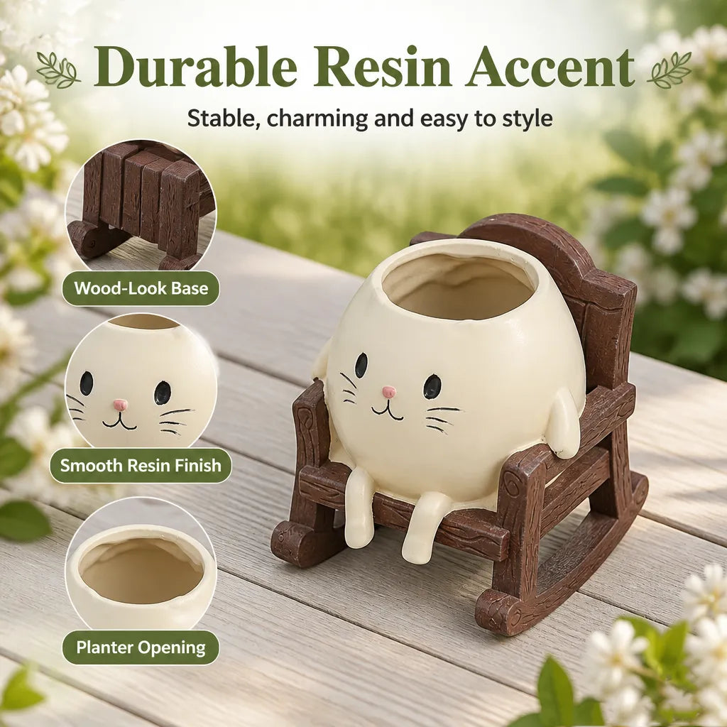🐱 Potted Cat Swing Rocking Chair Ornament